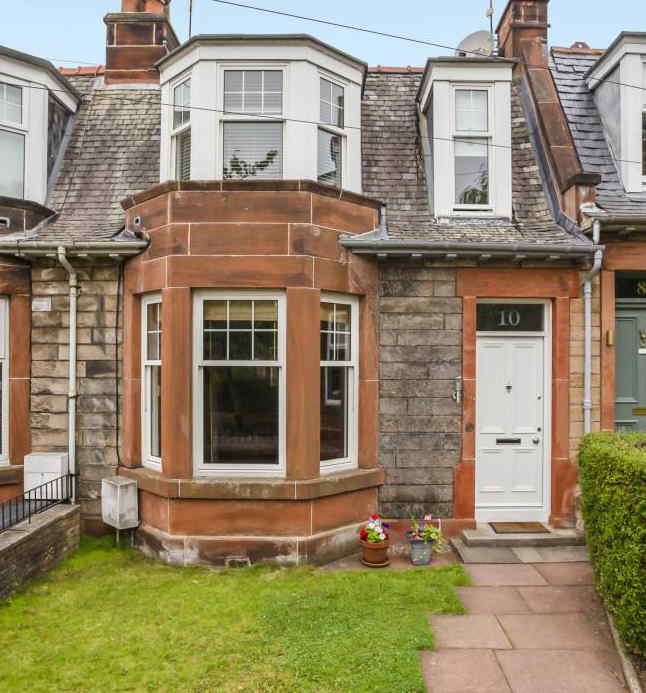 Well presented front door of house in Edinburgh ready for sale